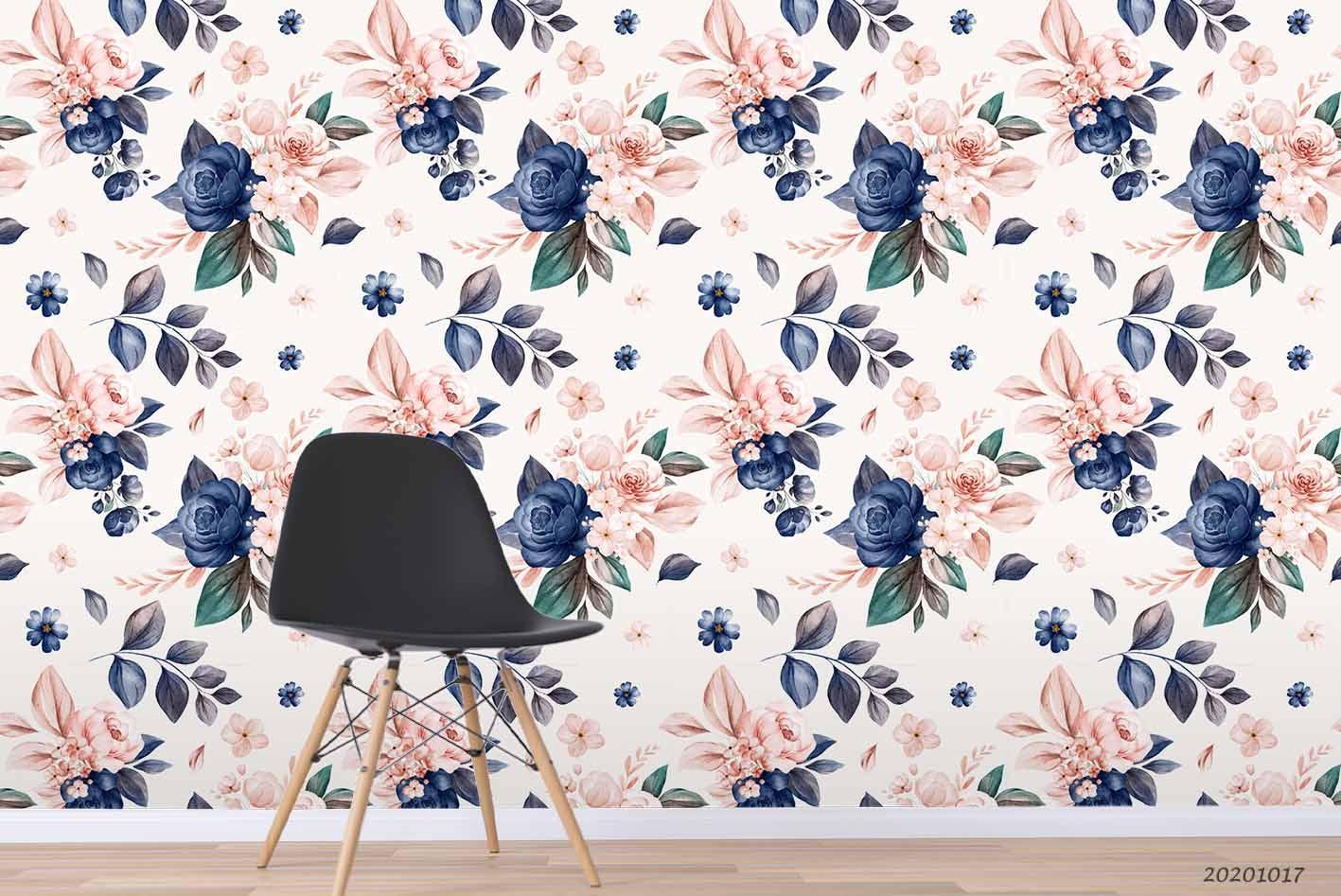 3D Floral Plants Leaves Pattern Wall Mural Wallpaper WJ 6238- Jess Art Decoration