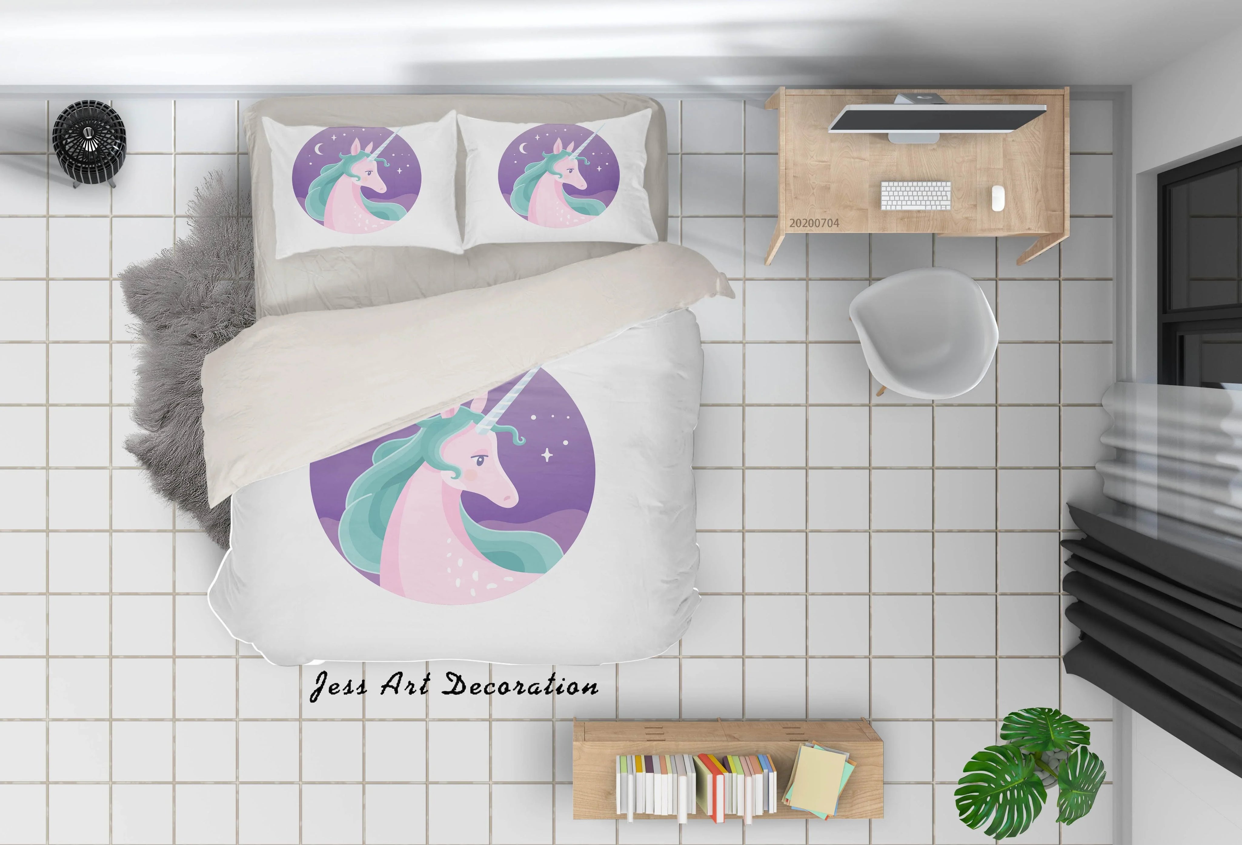 3D White Unicorn Quilt Cover Set Bedding Set Duvet Cover Pillowcases SF261- Jess Art Decoration