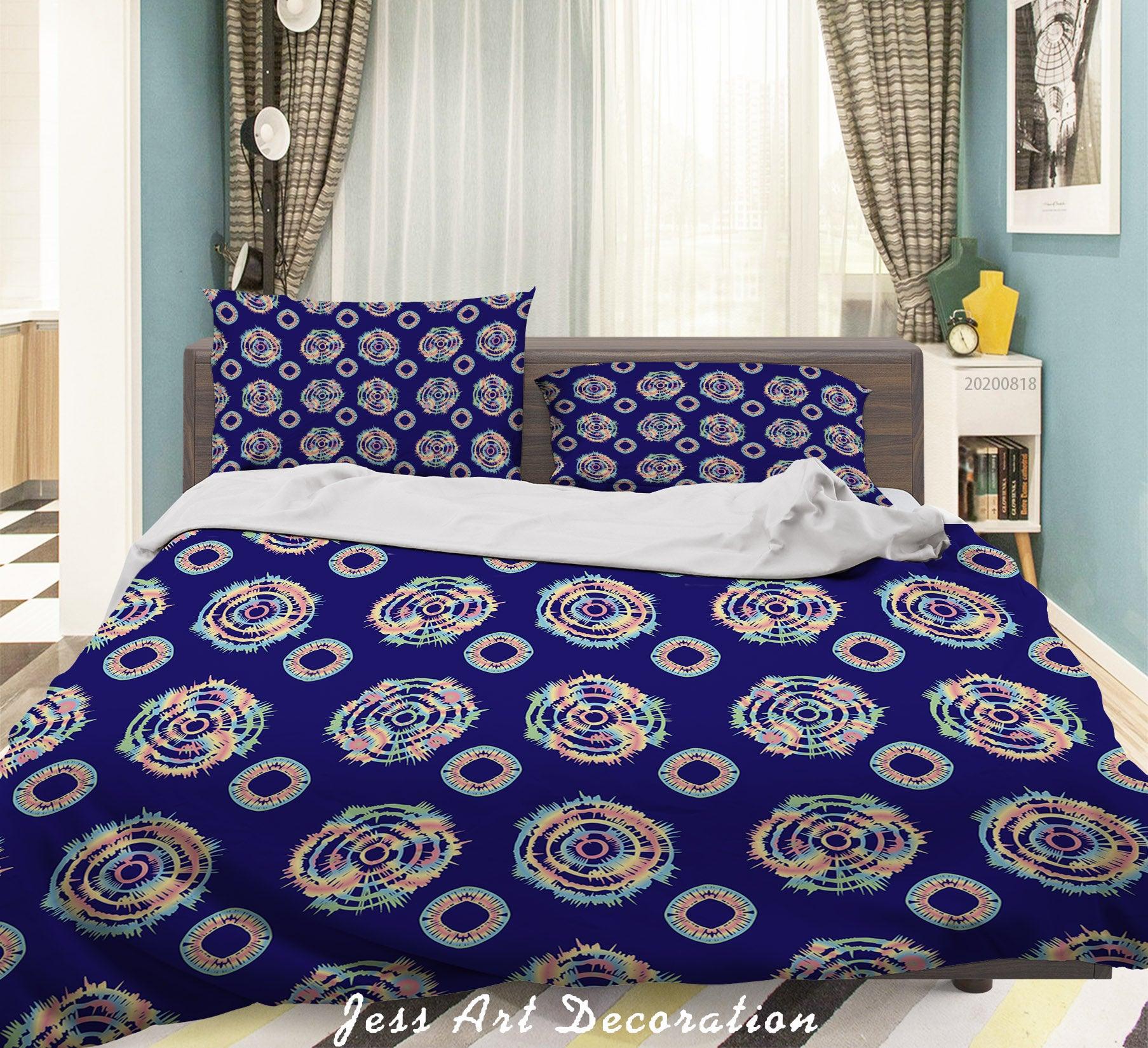 3D Vintage Pattern Blue Quilt Cover Set Bedding Set Duvet Cover Pillowcases LXL- Jess Art Decoration