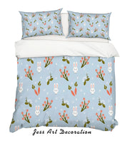 3D Cartoon Rabbit Carrot Quilt Cover Set Bedding Set Pillowcases 84- Jess Art Decoration