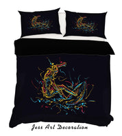3D Black Surf Quilt Cover Set Bedding Set Pillowcases 28- Jess Art Decoration