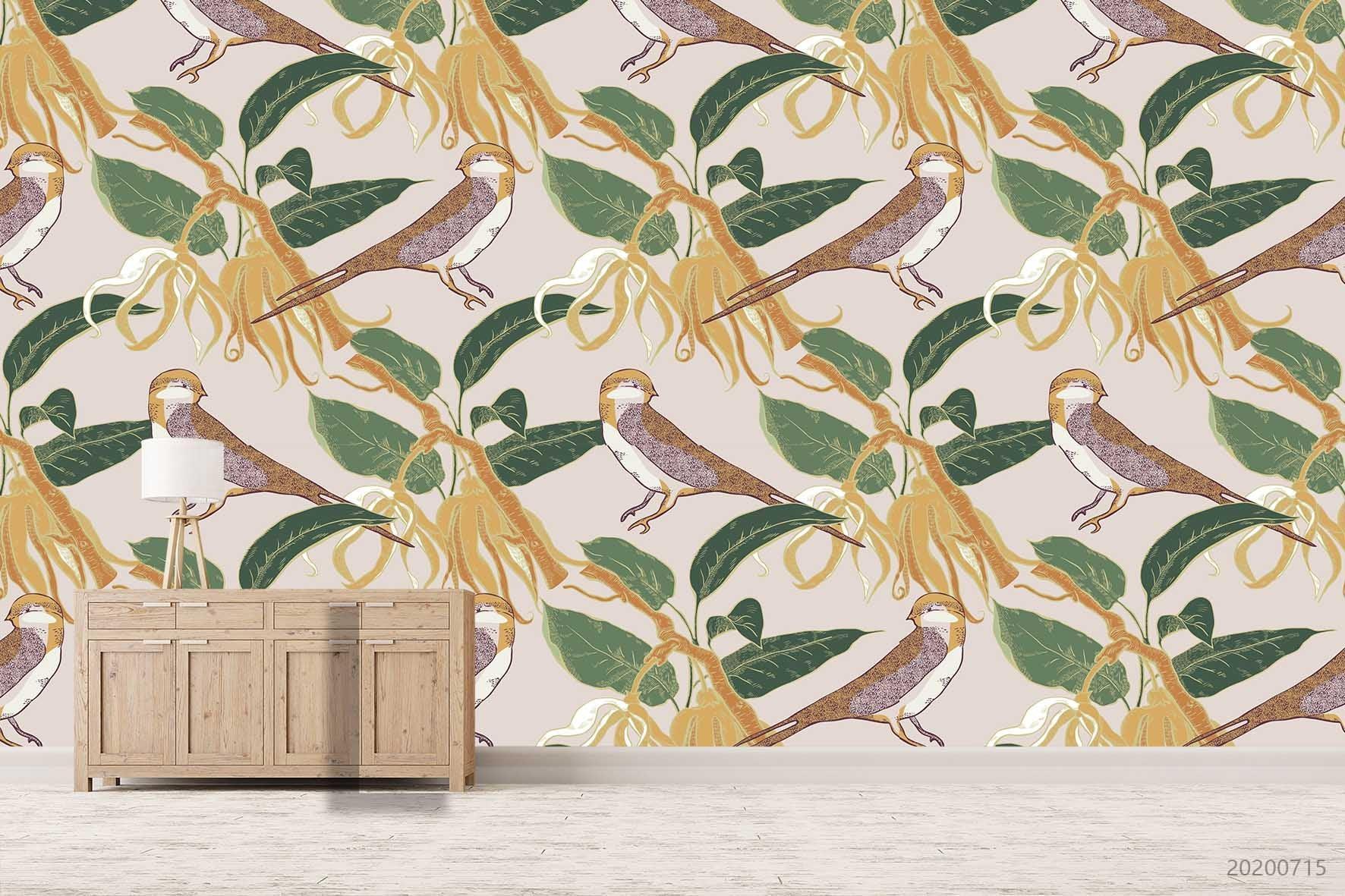 3D Flowers Birds Wall Mural Wallpaper SF66- Jess Art Decoration