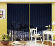 3D Landscape Mountain Forest Stars Sky Night Curtains and Drapes GD 4317- Jess Art Decoration