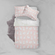 3D Pink Rabbit Quilt Cover Set Bedding Set Pillowcases 21- Jess Art Decoration