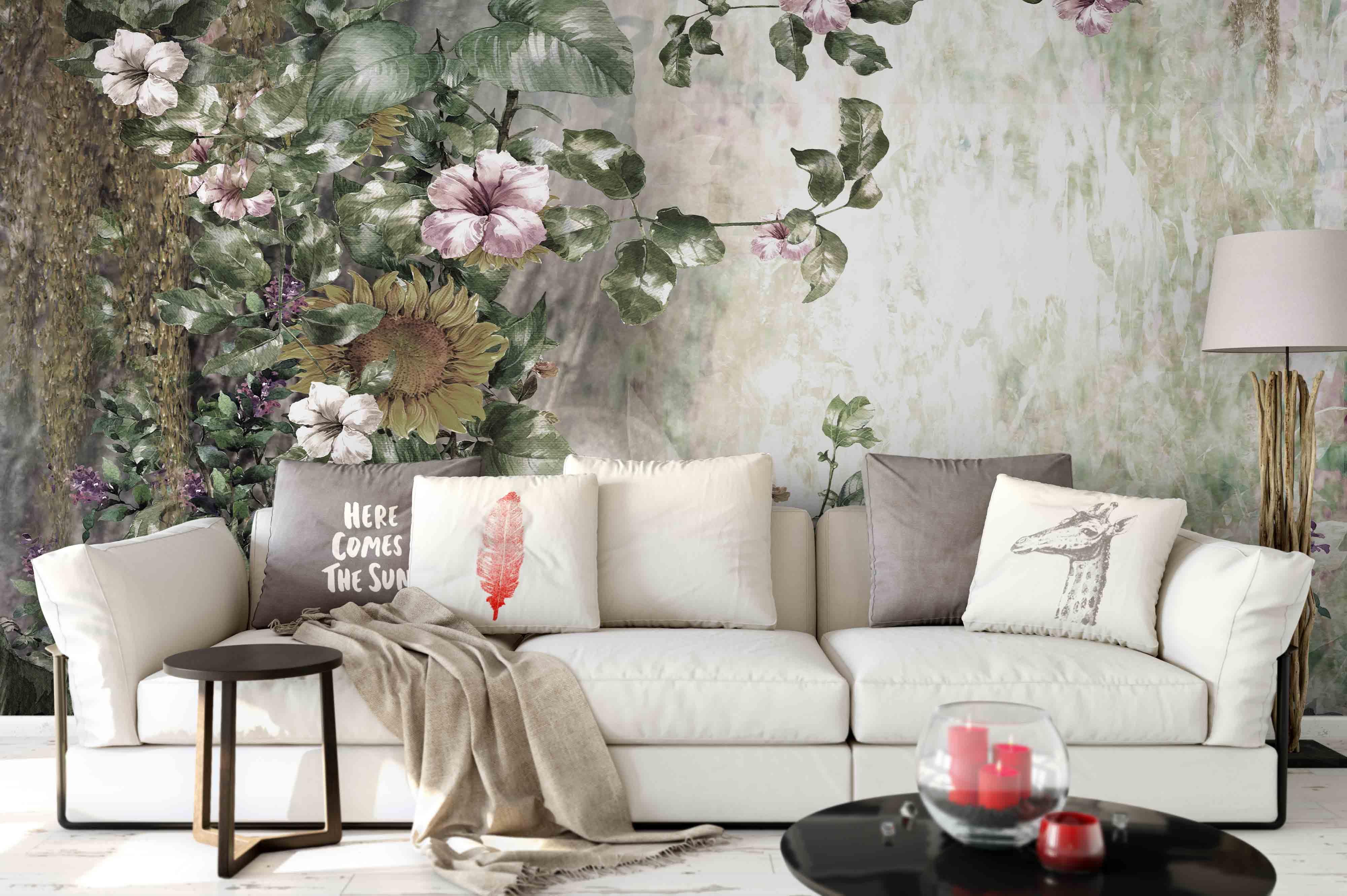 3D Flower Vine Leaves Wall Mural Wallpaper 148- Jess Art Decoration