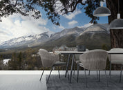 3D Fairmont Banff Springs Hotel Winter National Park Alberta Canada Wall Mural Wallpaper GD 2313- Jess Art Decoration