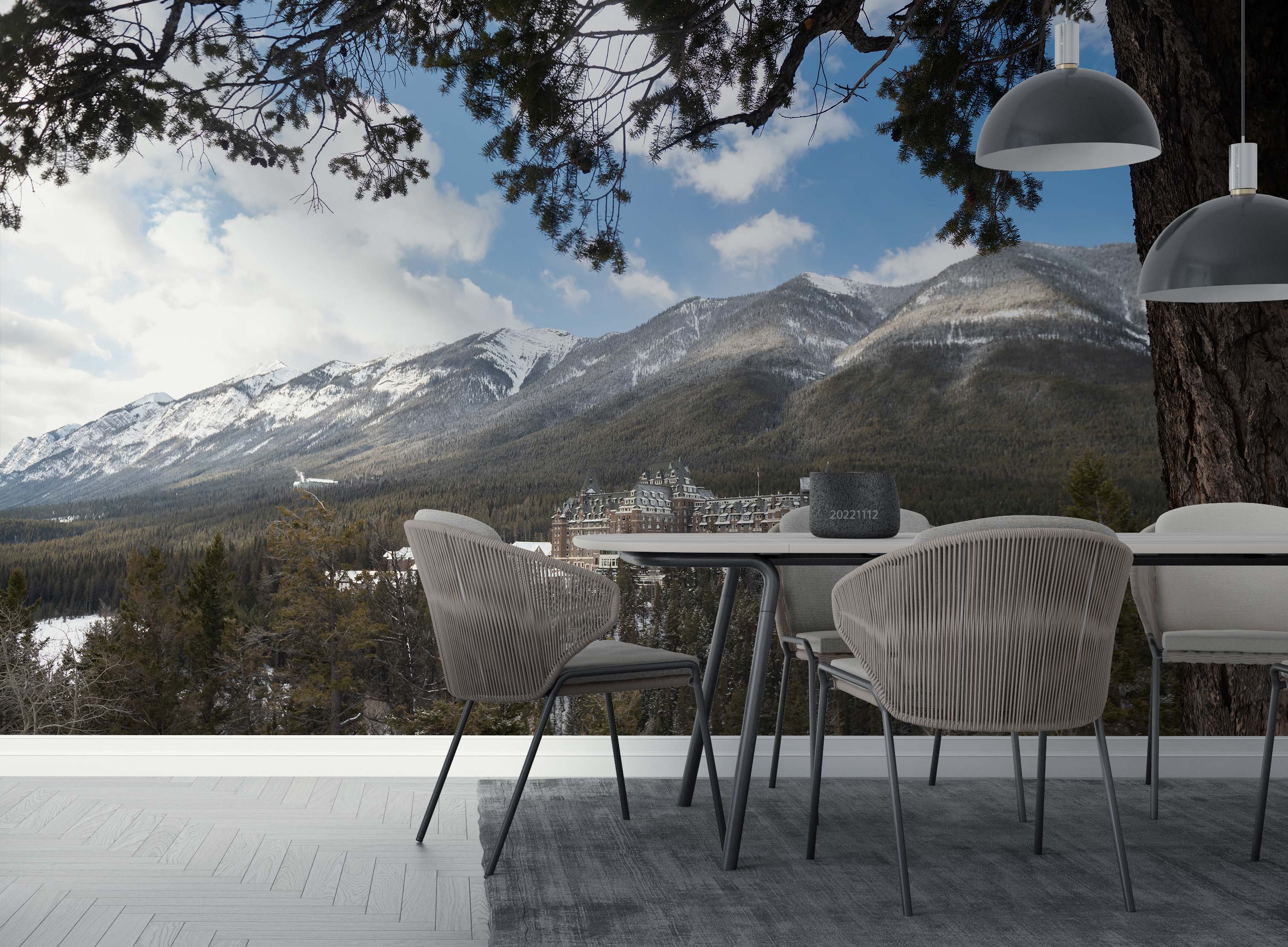 3D Fairmont Banff Springs Hotel Winter National Park Alberta Canada Wall Mural Wallpaper GD 2313- Jess Art Decoration