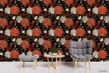 Vintage Red Floral Leaves Plant Pattern Wall Mural Wallpaper LXL- Jess Art Decoration