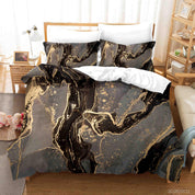 3D Abstract Golden Marble Texture Quilt Cover Set Bedding Set Duvet Cover Pillowcases 62- Jess Art Decoration