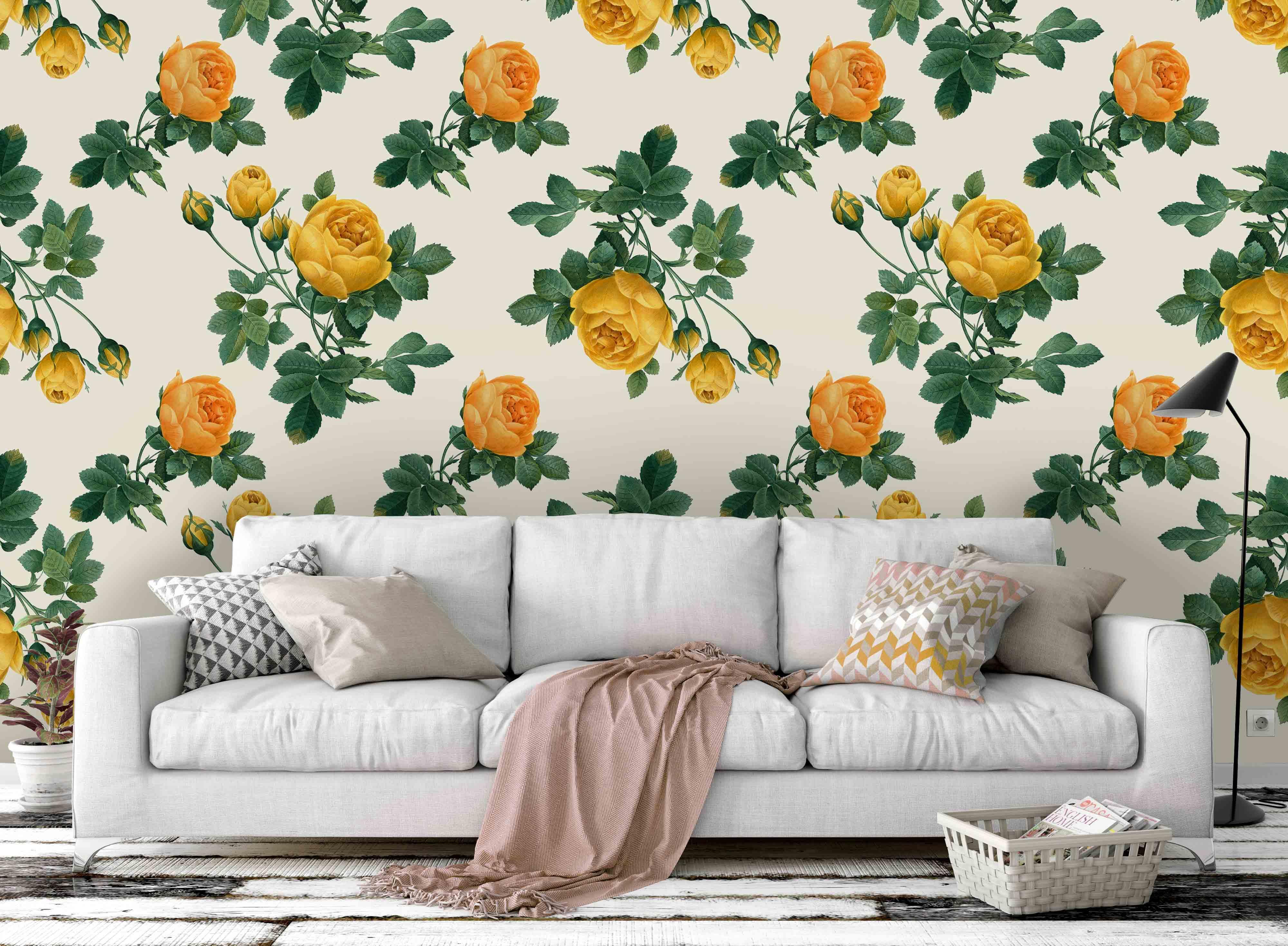 3D Yellow Flowers Wall Mural Wallpaper 40- Jess Art Decoration