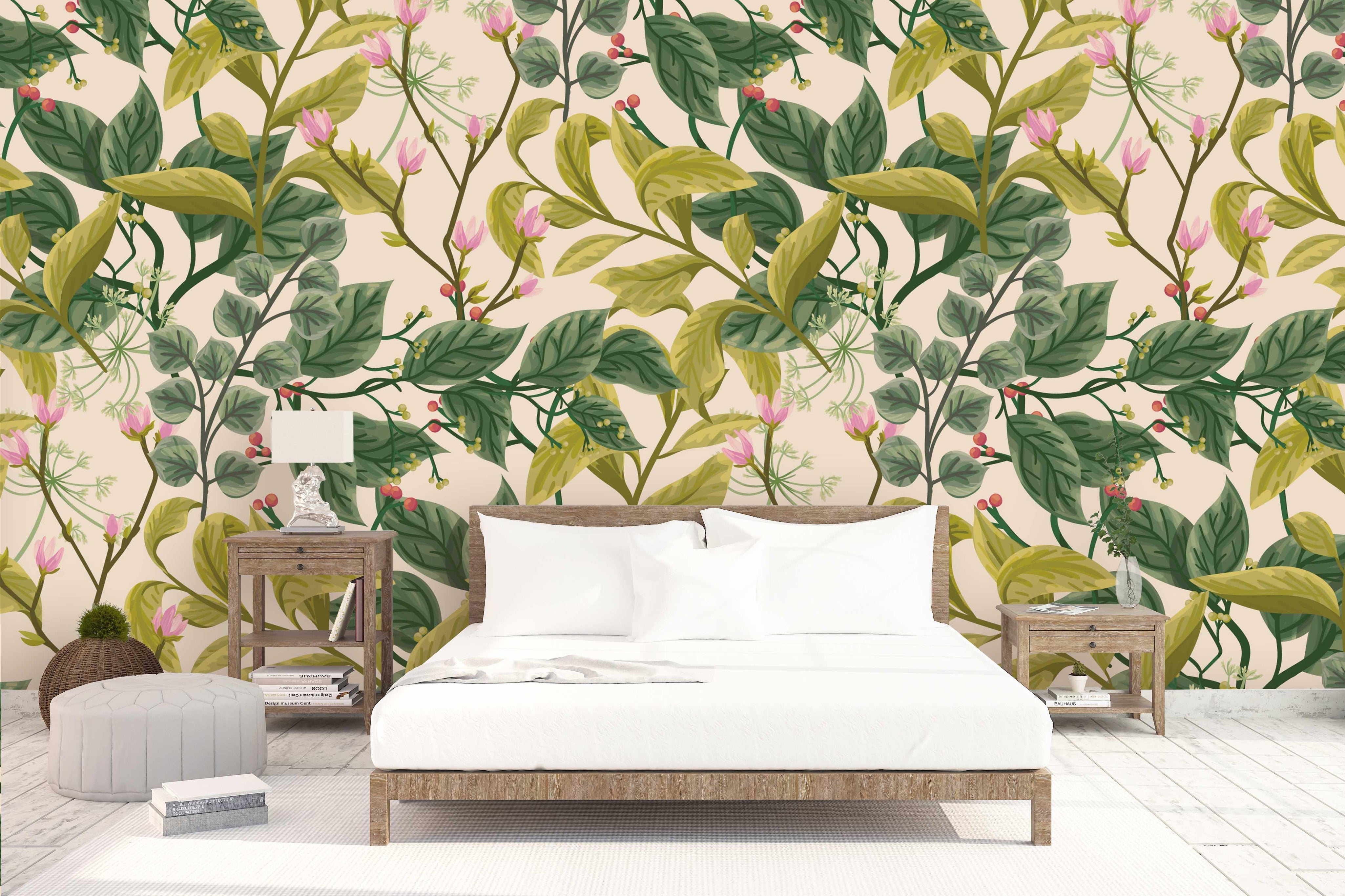3D Green Leaves Wall Mural Wallpaper 11- Jess Art Decoration