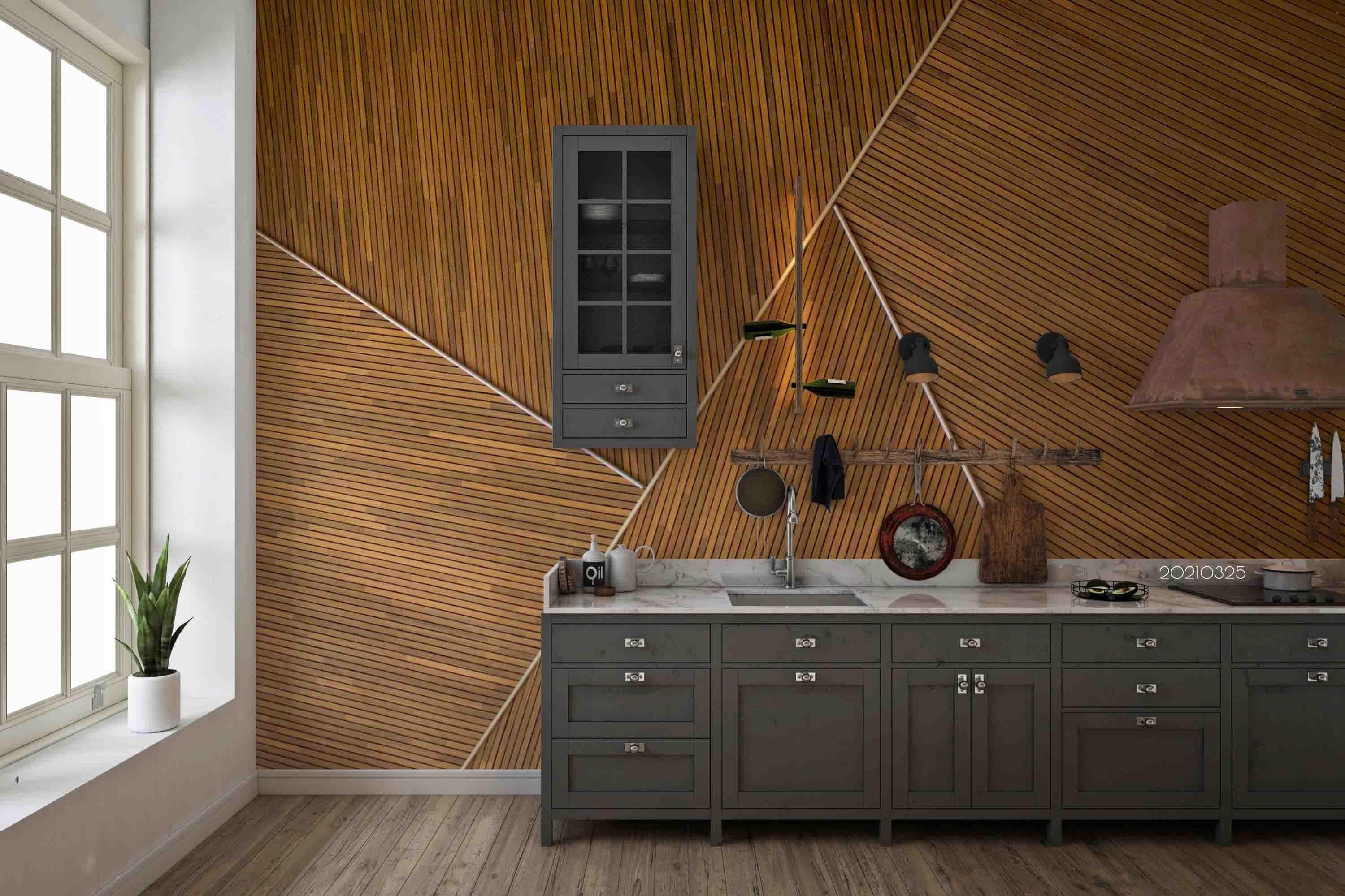 3D Wood Panel Stitching Wall Mural Wallpaper LQH 326- Jess Art Decoration