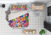 3D Colorful People Quilt Cover Set Bedding Set Pillowcases 88- Jess Art Decoration