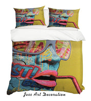3D Abstract Live Girl Quilt Cover Set Bedding Set Duvet Cover Pillowcases LXL- Jess Art Decoration
