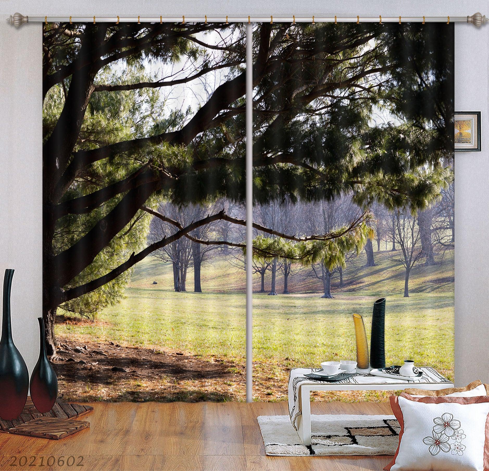 3D Pastoral Woods Meadow Curtains and Drapes GD 623- Jess Art Decoration