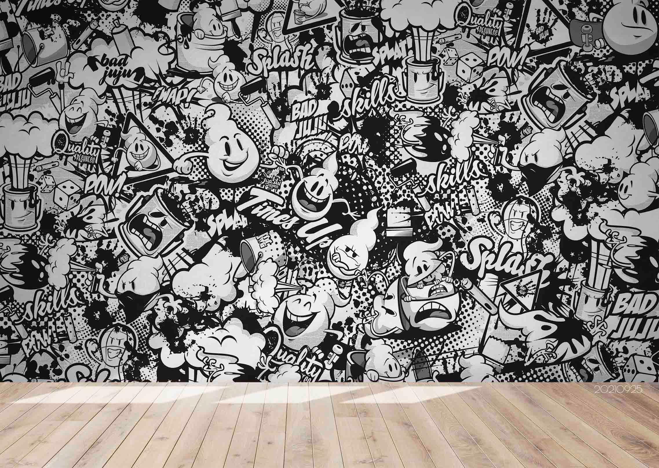 3D Abstract Graffiti Pattern Wall Mural Wallpaper LQH 338- Jess Art Decoration