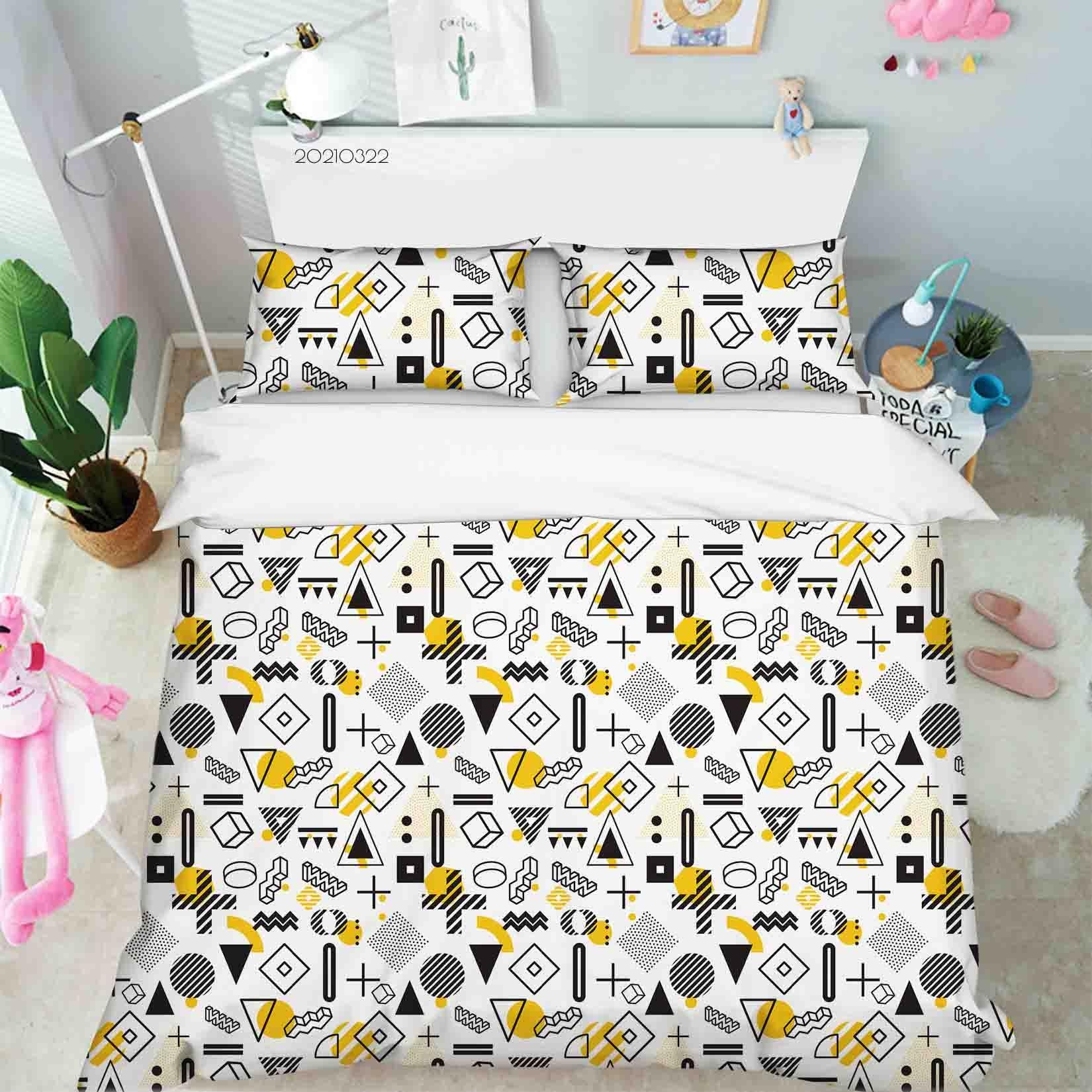 3D Abstract Geometric Pattern Quilt Cover Set Bedding Set Duvet Cover Pillowcases 16 LQH- Jess Art Decoration