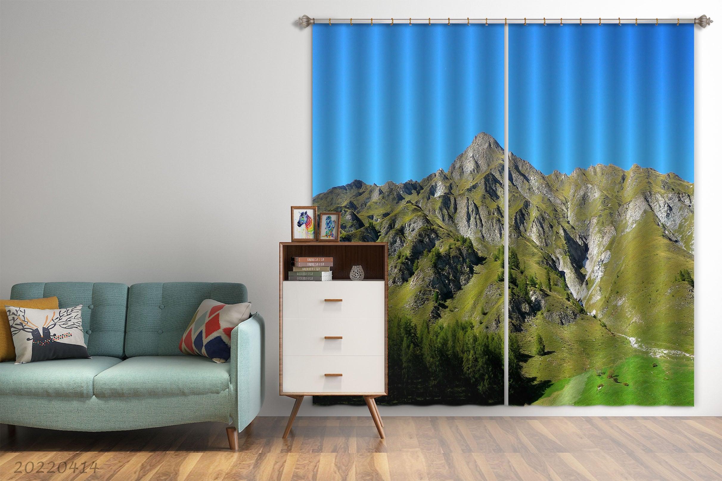 3D Landscape Nature Forest Wilderness Mountain Curtains and Drapes GD 4098- Jess Art Decoration