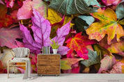 3D Autumn Color Maple Leaf Wall Mural Wallpaper LQH 436- Jess Art Decoration