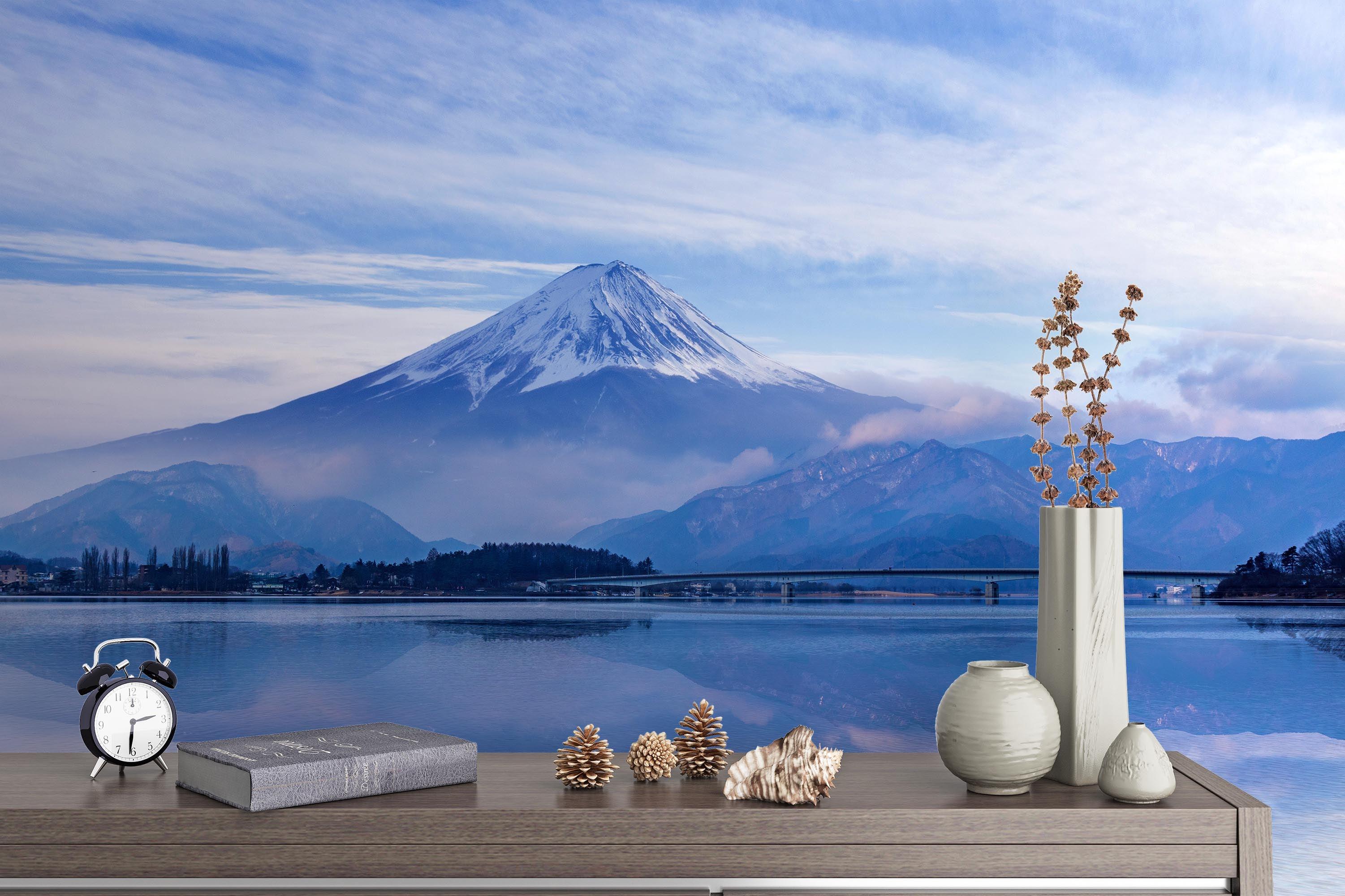 3D blue snow mountain wall mural wallpaper 60- Jess Art Decoration