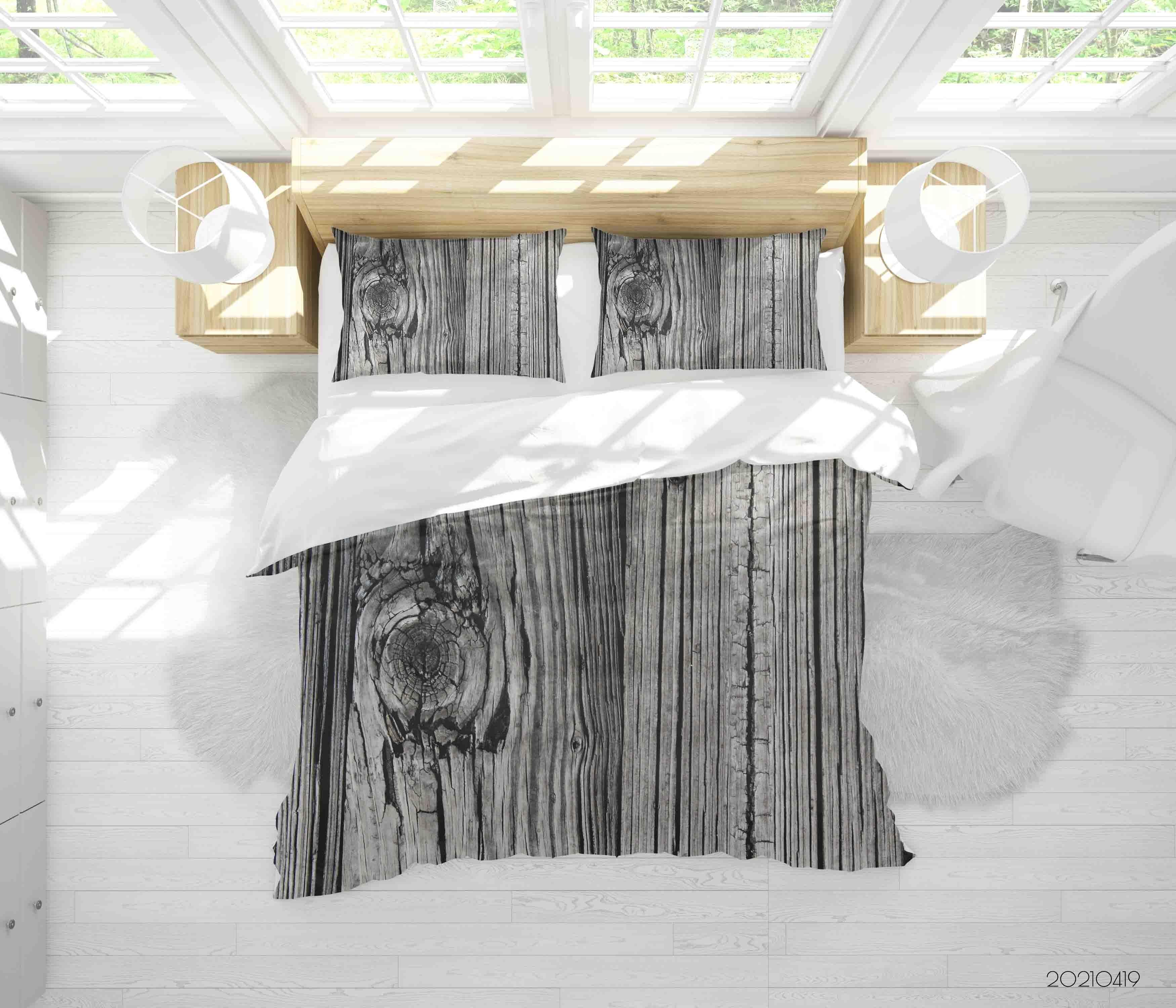 3D Wood Board Texture Quilt Cover Set Bedding Set Duvet Cover Pillowcases 151- Jess Art Decoration