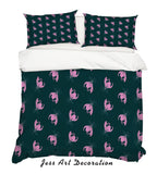 3D Tropical Greenery Flower Quilt Cover Set Bedding Set Pillowcases 244- Jess Art Decoration