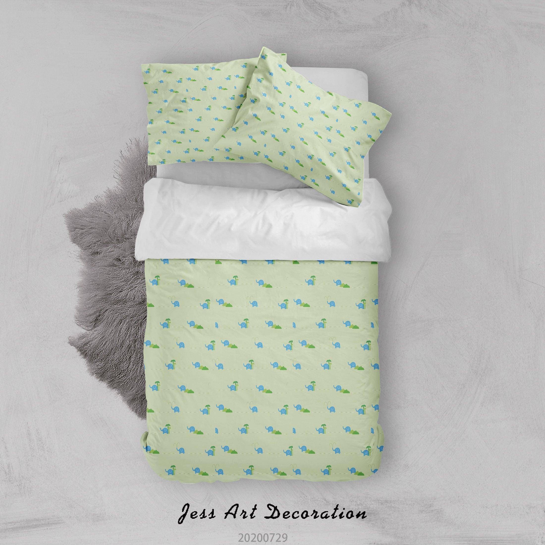 3D Green Floral Pattern Quilt Cover Set Bedding Set Duvet Cover Pillowcases LXL 172- Jess Art Decoration