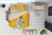 3D Yellow Rabbit Eggs Quilt Cover Set Bedding Set Duvet Cover Pillowcases SF26- Jess Art Decoration