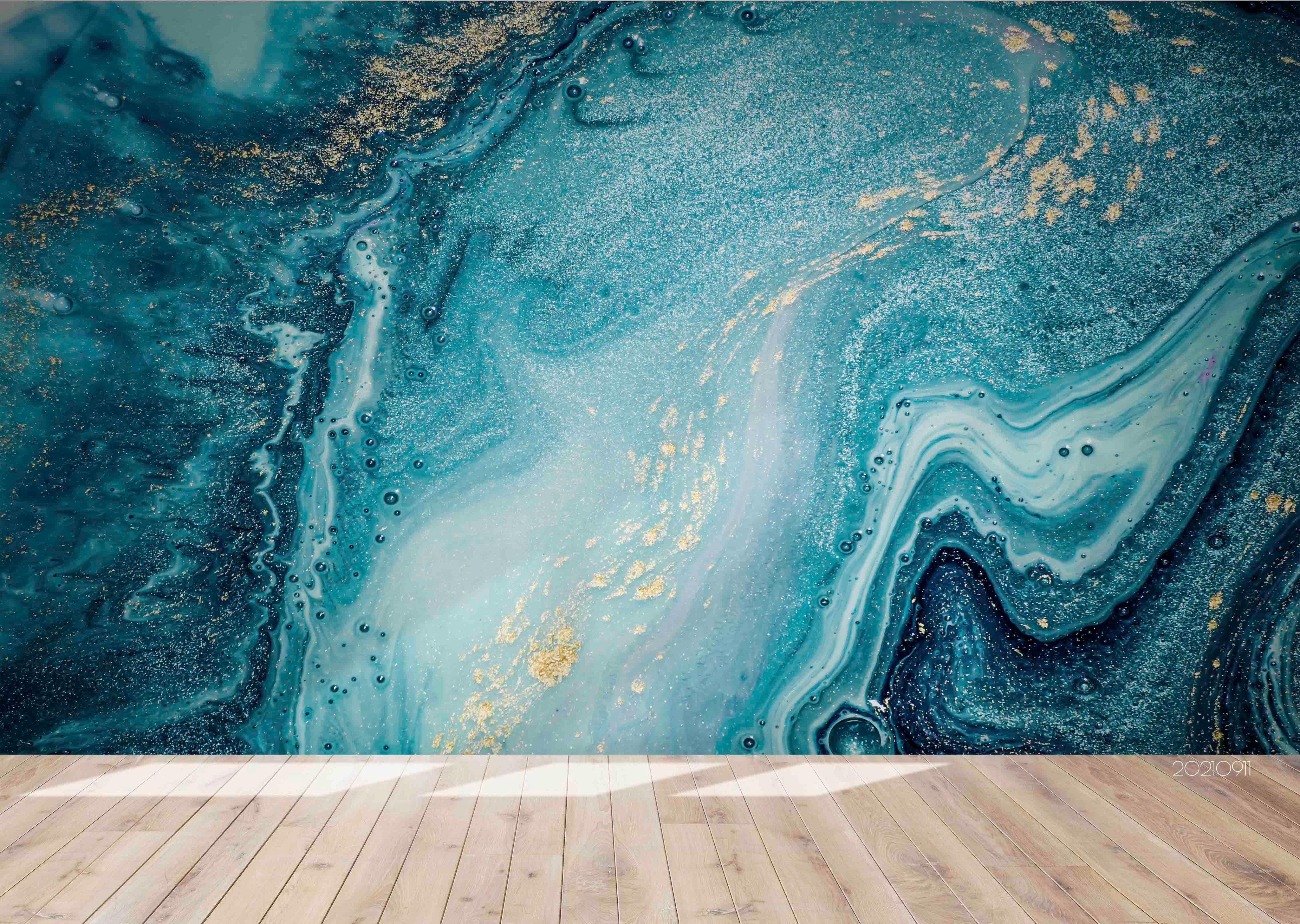 3D Watercolor Blue Marble Texture Wall Mural Wallpaper LQH 12- Jess Art Decoration