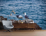 3D Blue Sea Birds Wall Mural Wallpa 17- Jess Art Decoration
