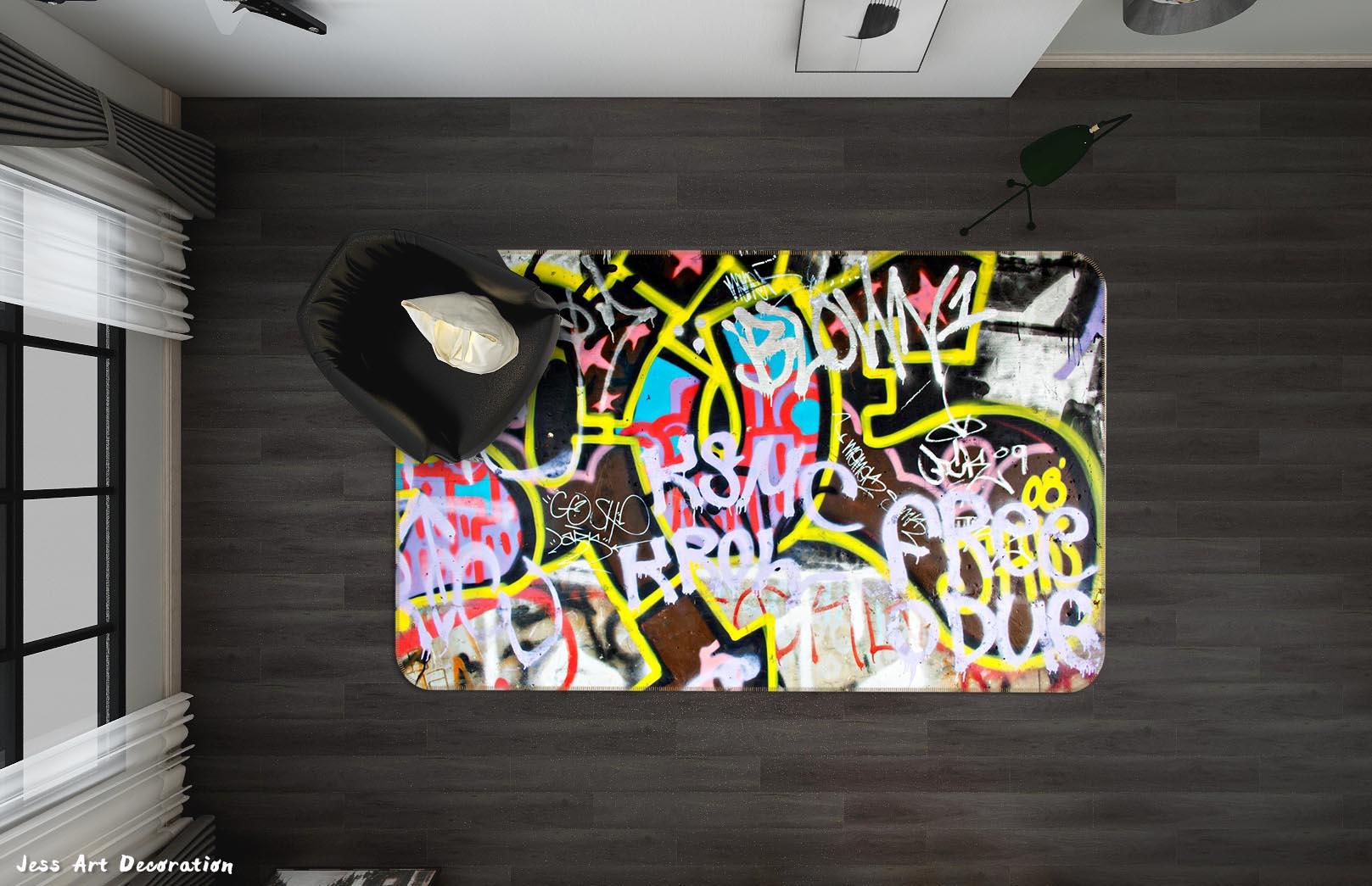 3D Abstract Graffiti Non-Slip Rug Mat A001 LQH- Jess Art Decoration