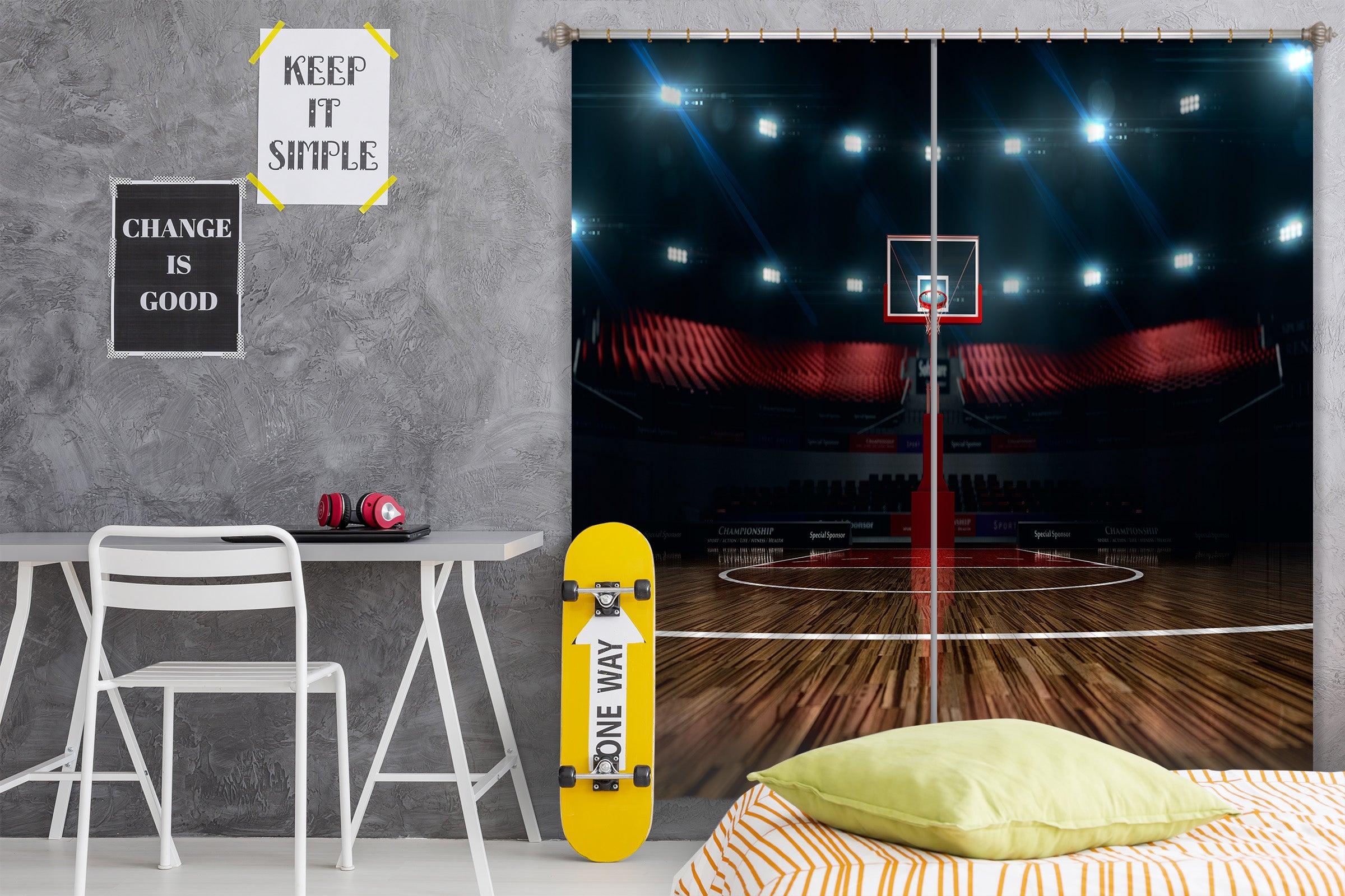 3D Basketball Gym Curtains and Drapes A18- Jess Art Decoration
