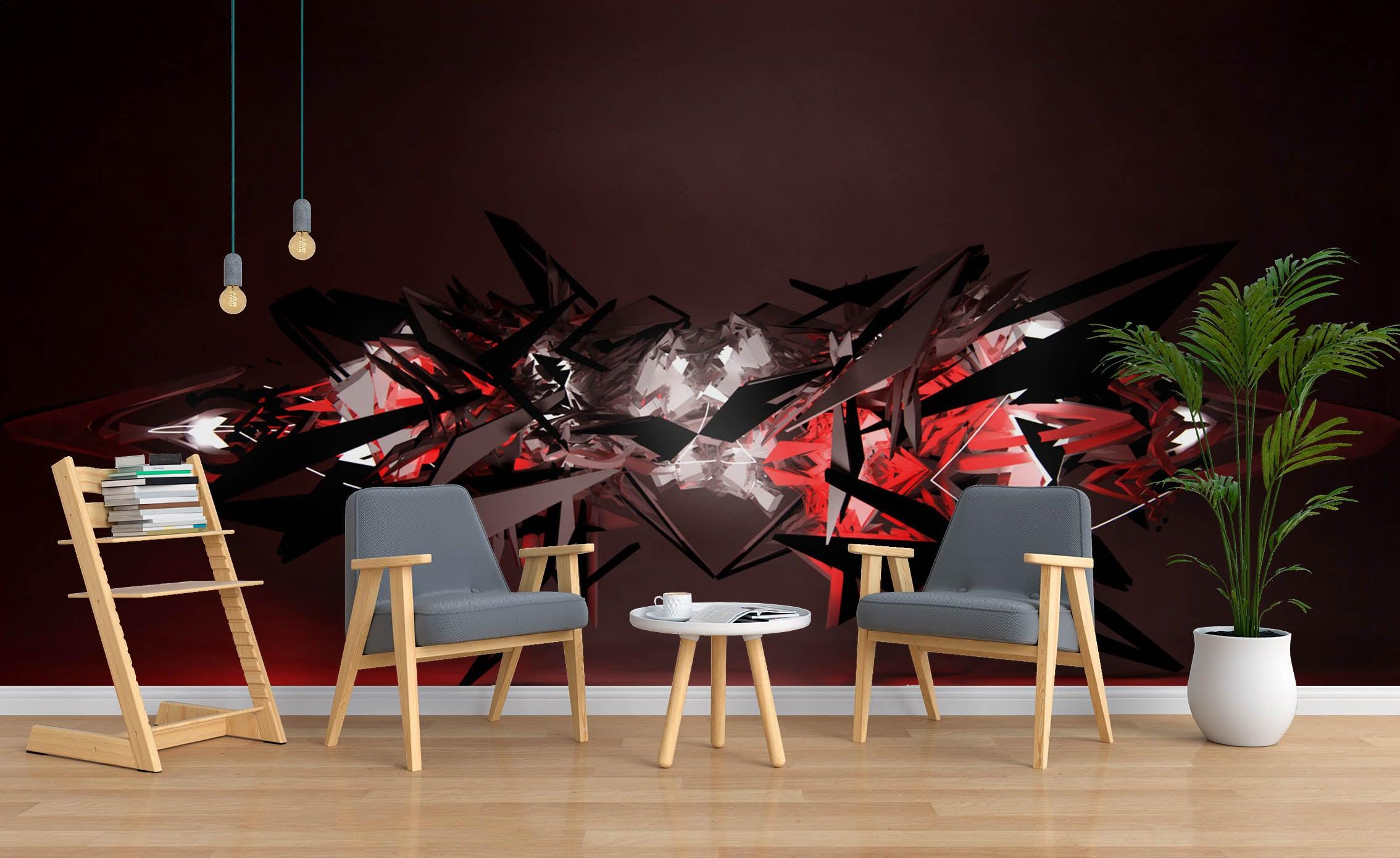 3D Abstract Cartoon Graffiti Wall Mural Wallpaper sww 250- Jess Art Decoration