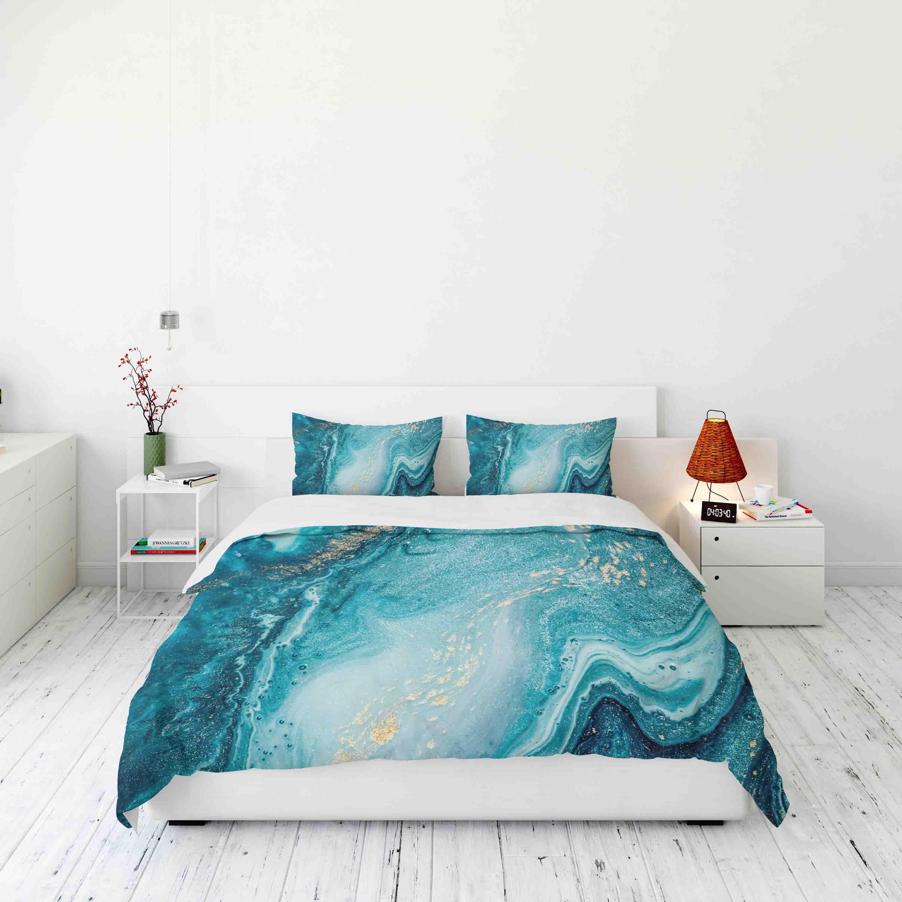 3D Blue Marble Pattern Quilt Cover Set Bedding Set Duvet Cover Pillowcases JN 1191- Jess Art Decoration
