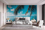 3D Beach Blue Ocean Coconut Tree Landscape Wall Mural Wallpaper GD 2835- Jess Art Decoration