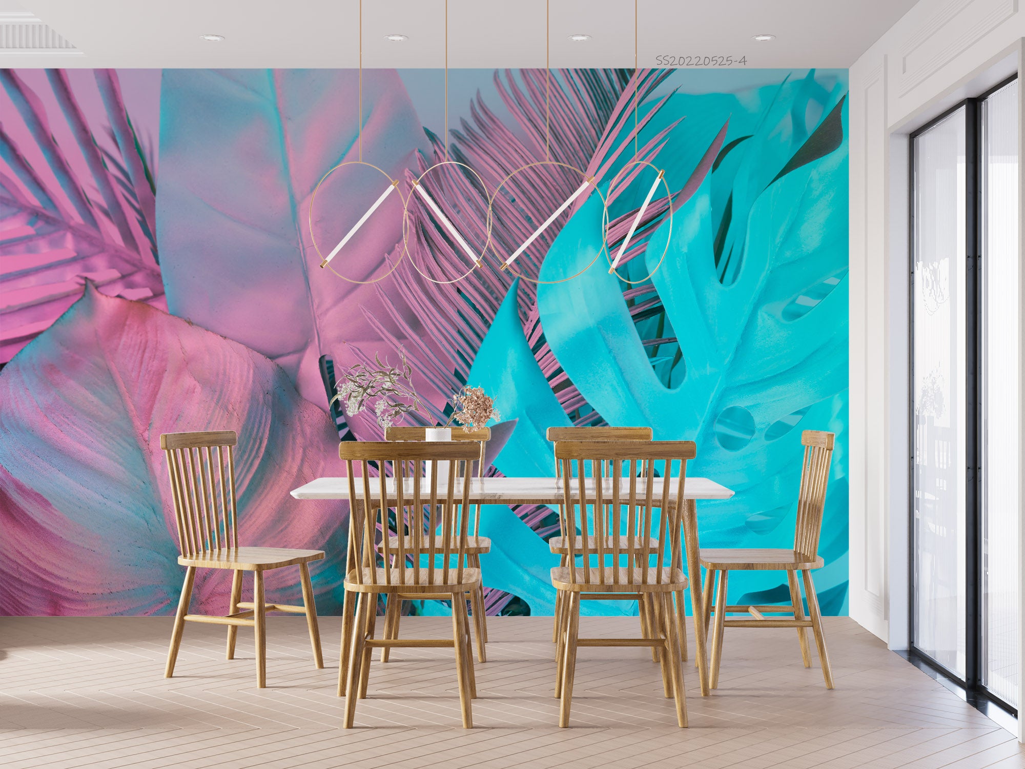 3D Colorful Tropical Leaf Pattern Wall Mural Wallpaper GD 720- Jess Art Decoration