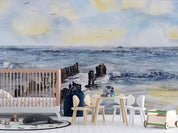3D Sea Beach Landscape Oil Painting Wall Mural Wallpaper LQH 183- Jess Art Decoration