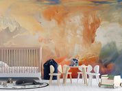 3D Orange Smoke Texture Wall Mural Wallpaper LQH 728- Jess Art Decoration