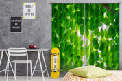 3D Leaf Green Nature Sunlight Curtains and Drapes GD 3106- Jess Art Decoration