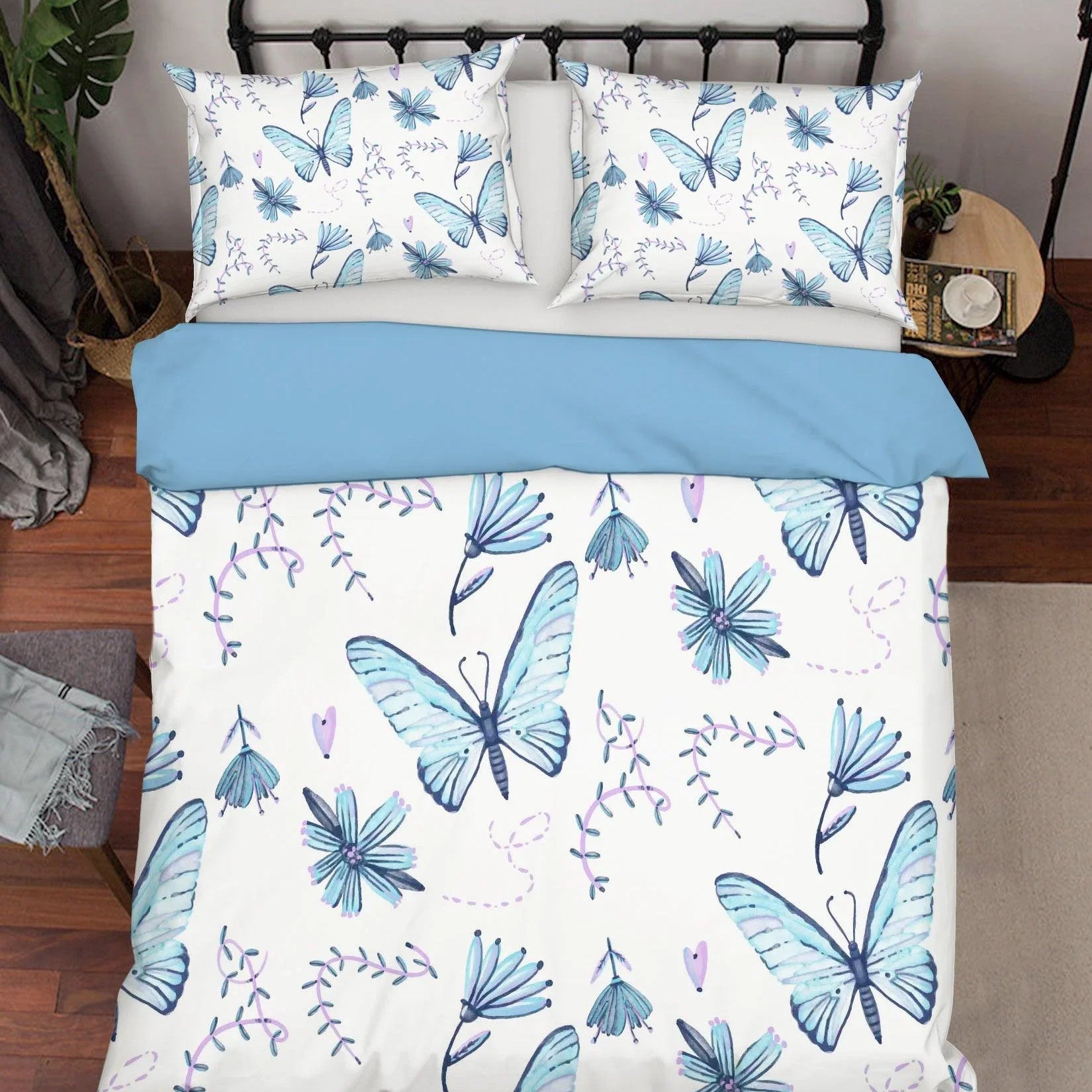 3D Blue Butterfly Quilt Cover Set Bedding Set Pillowcases 58- Jess Art Decoration