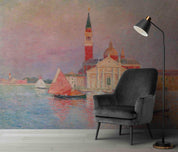 3D Architecture Sailboat Lake Landscape Oil Painting Wall Mural Wallpaper GD 4545- Jess Art Decoration