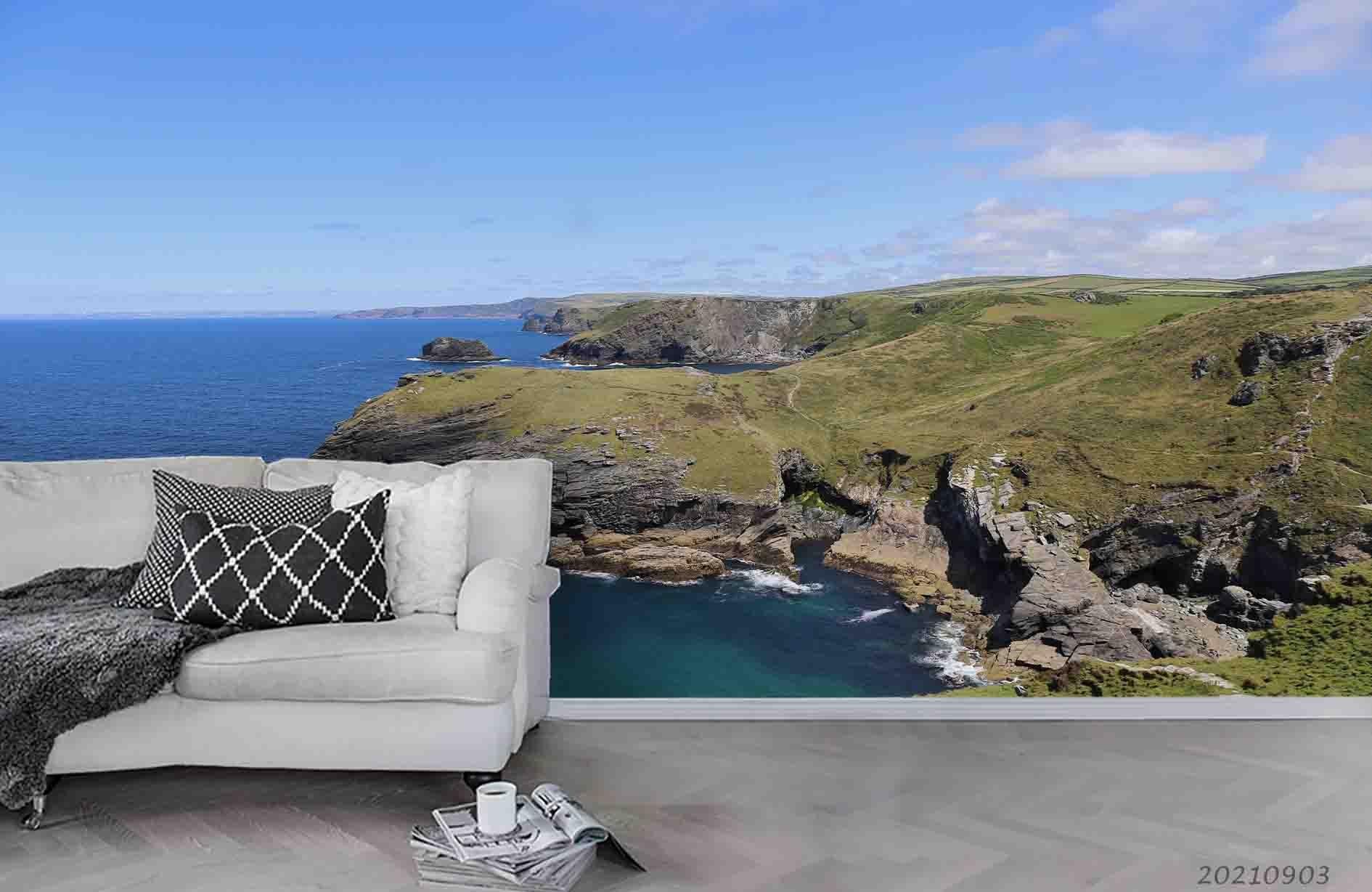 3D Sky Sea Coastline Landscape Wall Mural Wallpaper LQH 104- Jess Art Decoration