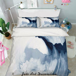 3D Abstract Blue Sea Waves Quilt Cover Set Bedding Set Pillowcases 79- Jess Art Decoration