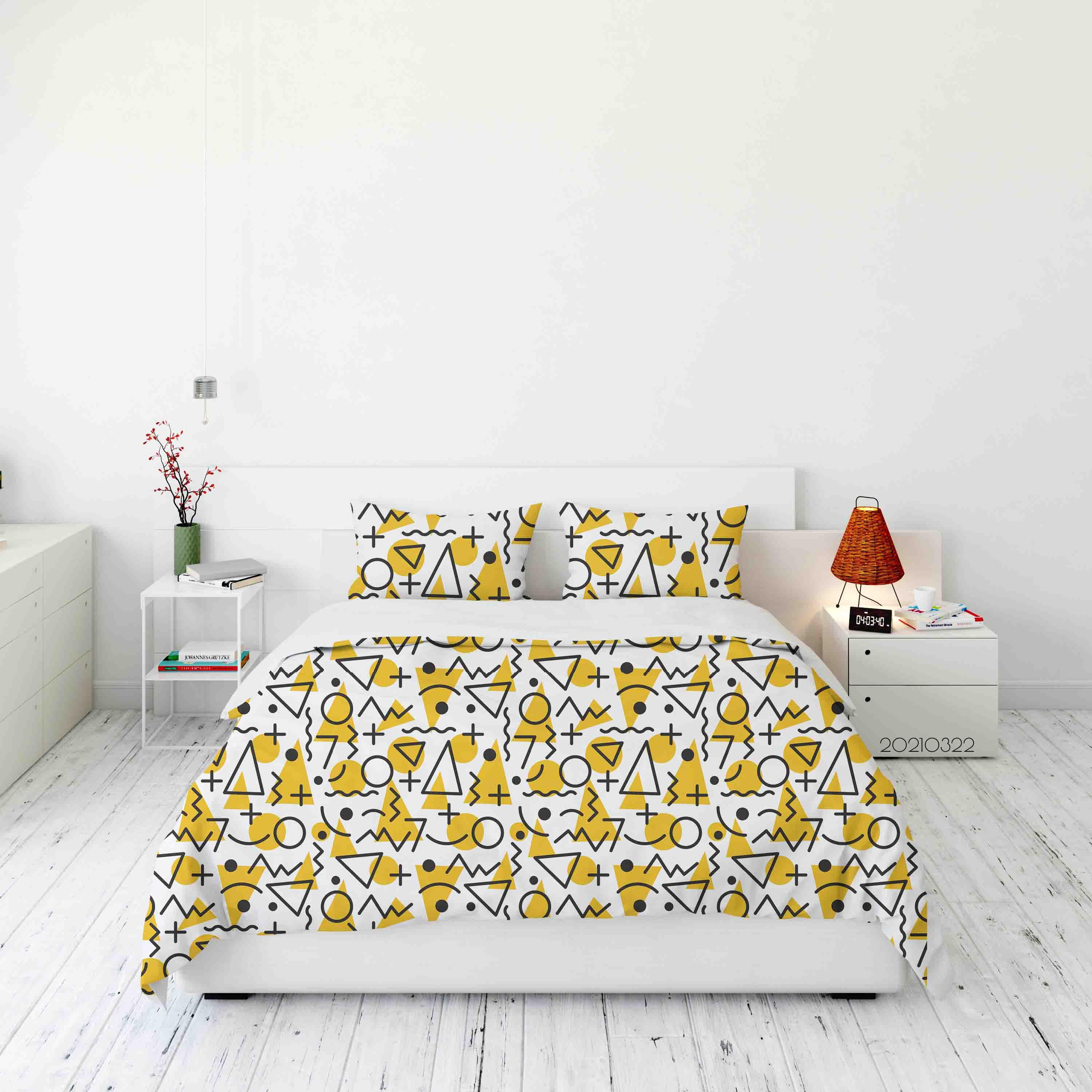 3D Abstract Geometric Pattern Quilt Cover Set Bedding Set Duvet Cover Pillowcases 122- Jess Art Decoration