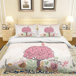 3D Cartoon Pink Love Tree Quilt Cover Set Bedding Set Pillowcases 43- Jess Art Decoration