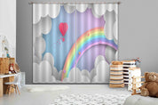 3D Cartoon Sky Rainbow Hot Air Balloon Love Heart Curtains and Drapes LLL 461- Jess Art Decoration