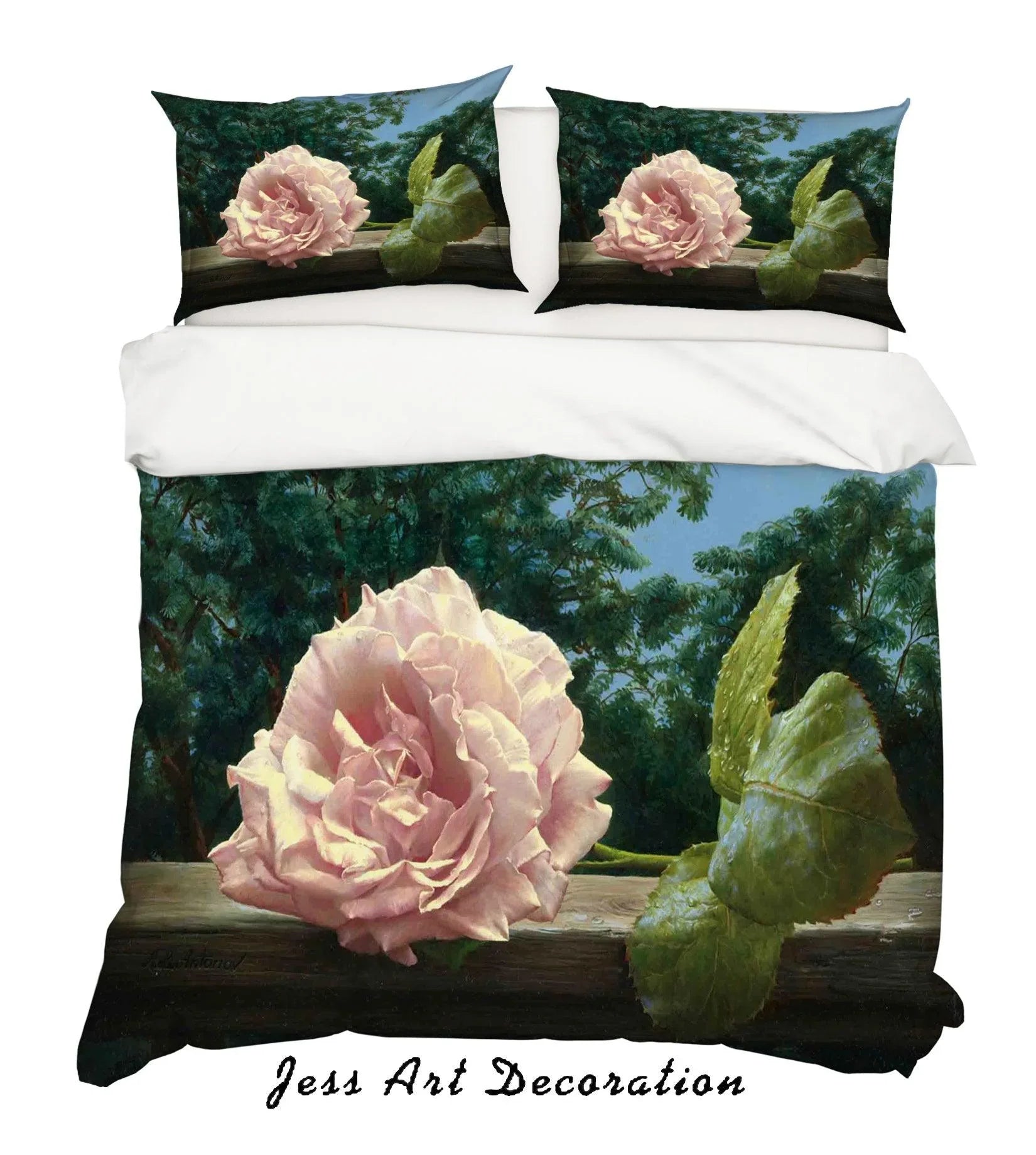 3D Pink Floral Quilt Cover Set Bedding Set Pillowcases 97- Jess Art Decoration