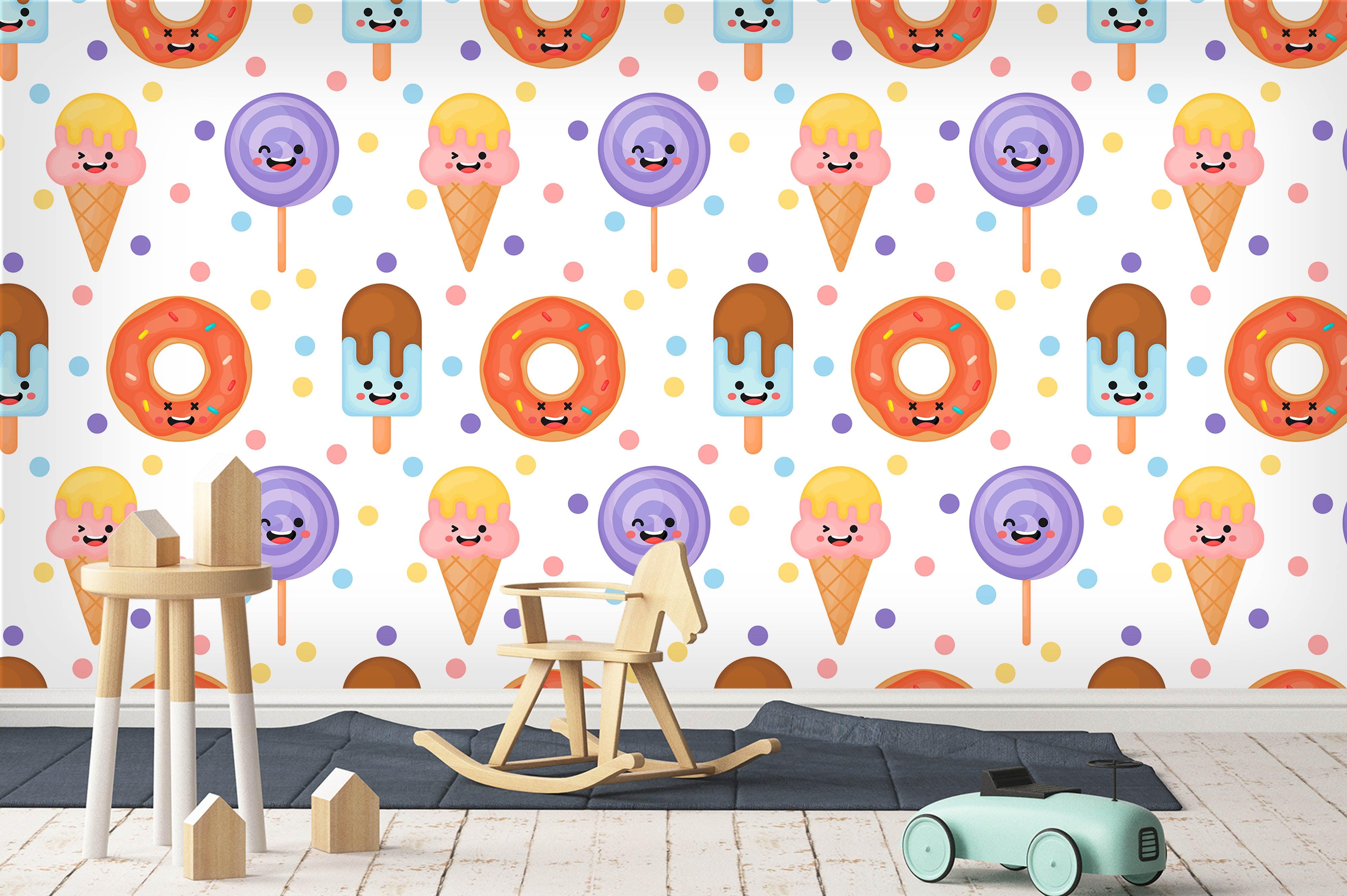 3D Lollipop Ice Cream Ice Lolly Doughnut Wall Mural Wallpaper 31- Jess Art Decoration
