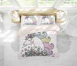 3D Cartoon Unicorn Quilt Cover Set Bedding Set Pillowcases 89- Jess Art Decoration