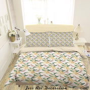 3D Colourful Plant Leaves Floral Pattern Quilt Cover Set Bedding Set Duvet Cover Pillowcases WJ 3879- Jess Art Decoration
